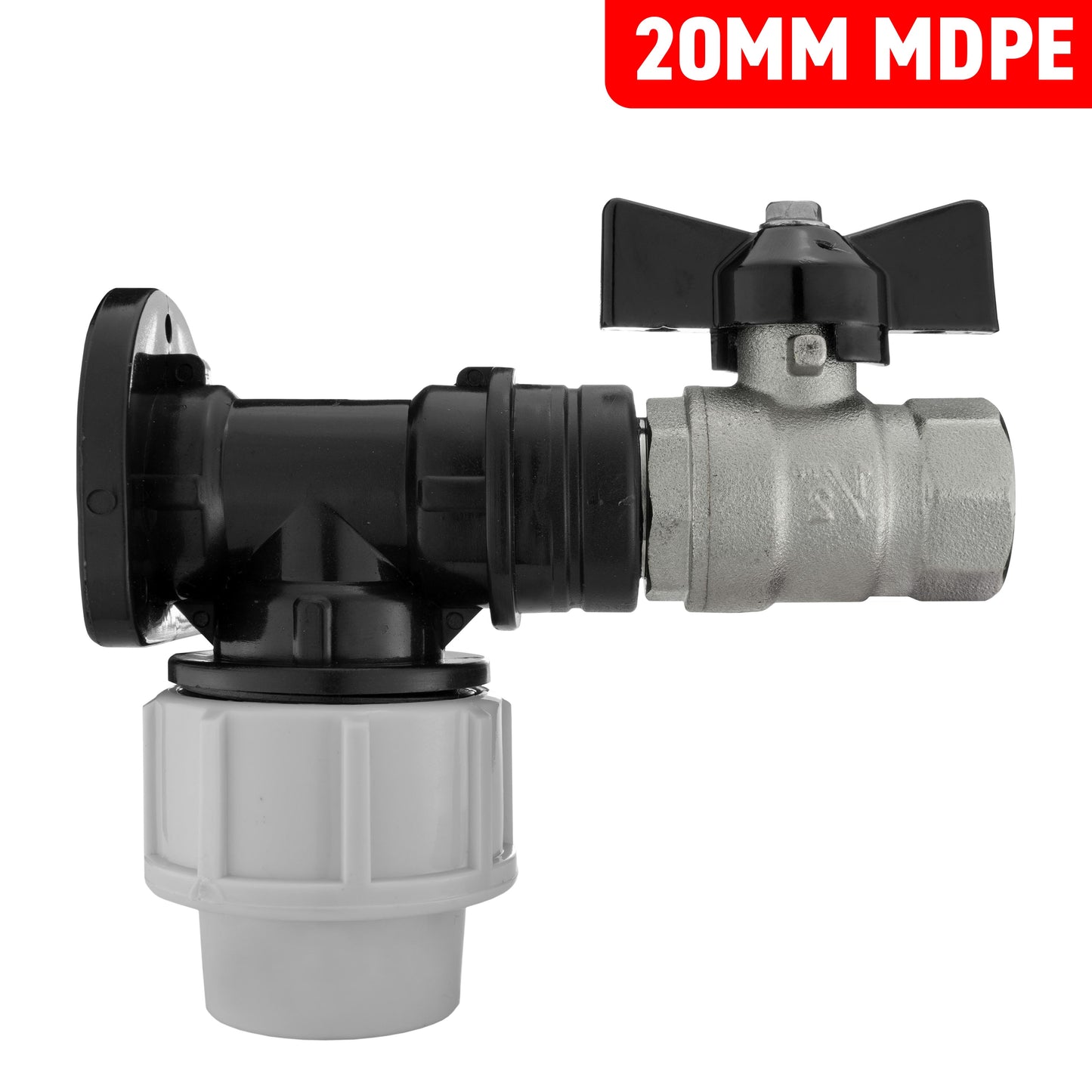 MDPE Wall Backplate + Bib Valve