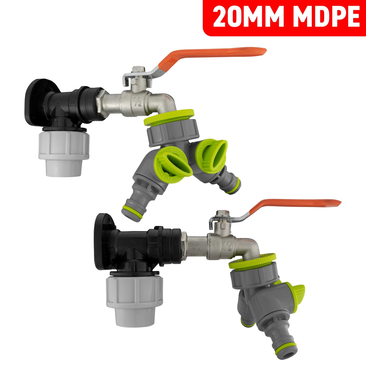 MDPE Wall Backplate + Lever Tap & Splitter