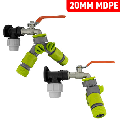 MDPE Wall Backplate + Lever Tap & Splitter