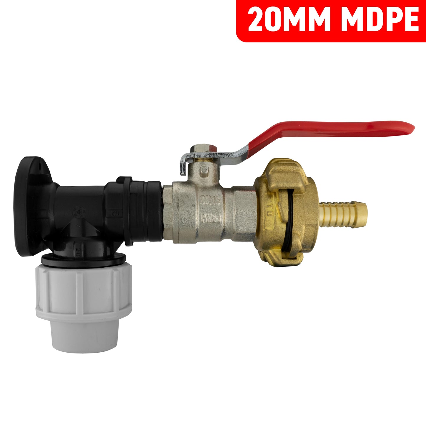 MDPE Wall Backplate + Lever Valve & GEKA