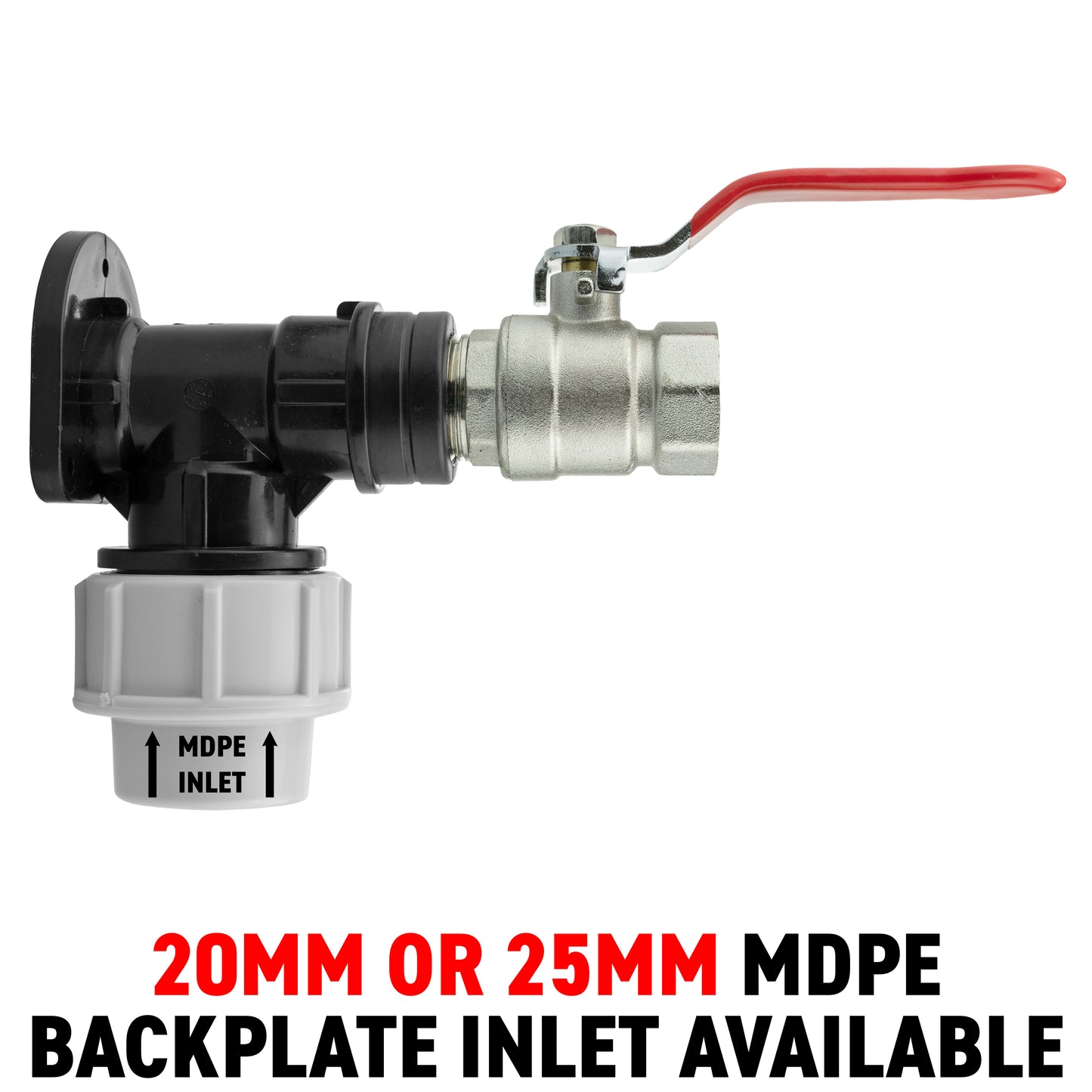 MDPE Wall Backplate + Lever Valve