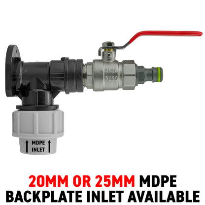 MDPE Wall Backplate + Quick Connector Lever Valve