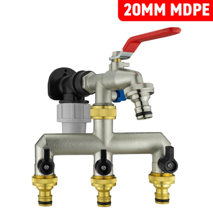 MDPE Wall Backplate + Metal Splitter Tap