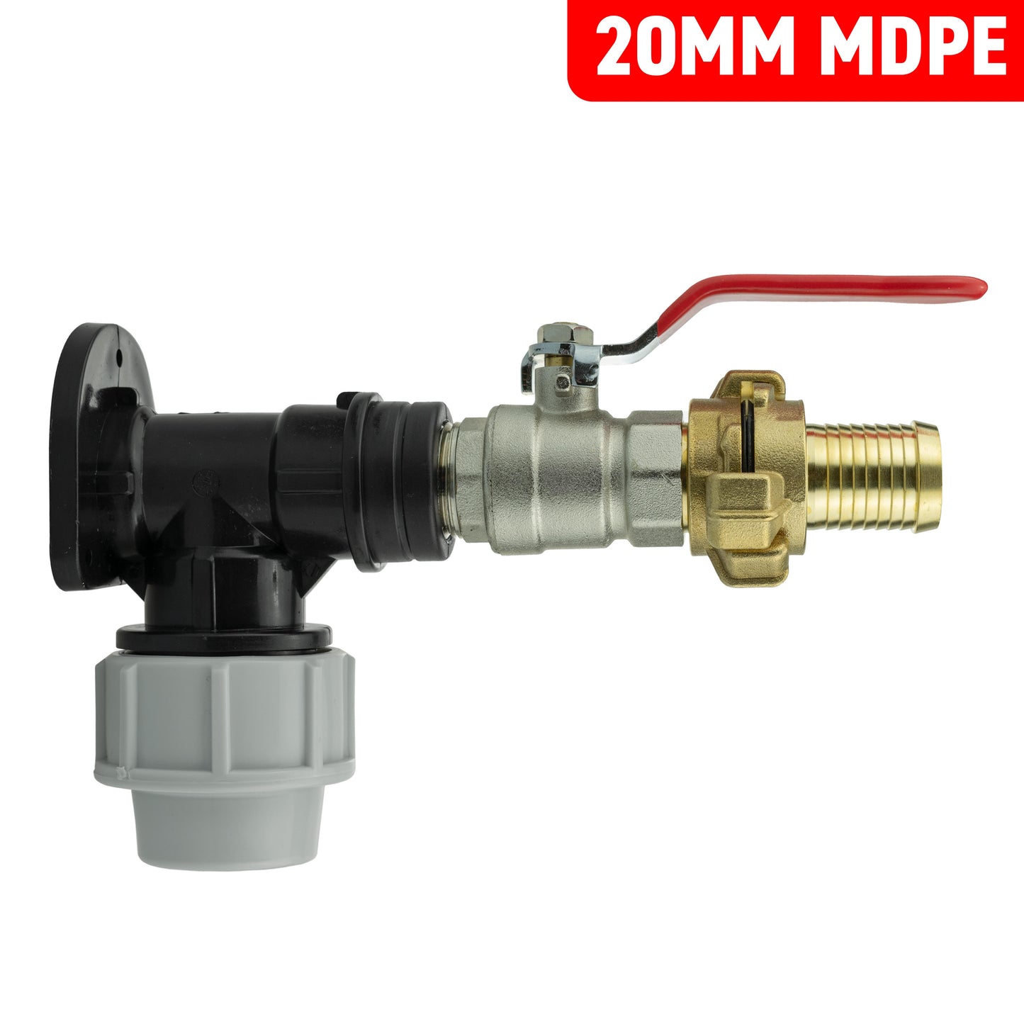 MDPE Wall Backplate + Lever Valve & GEKA