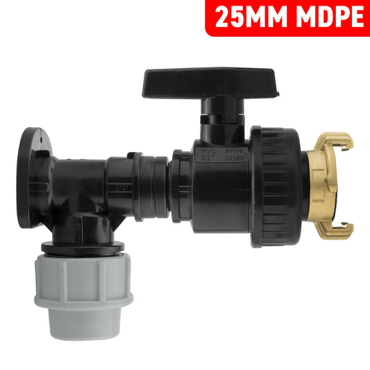 MDPE Wall Backplate + PVC Valve & GEKA