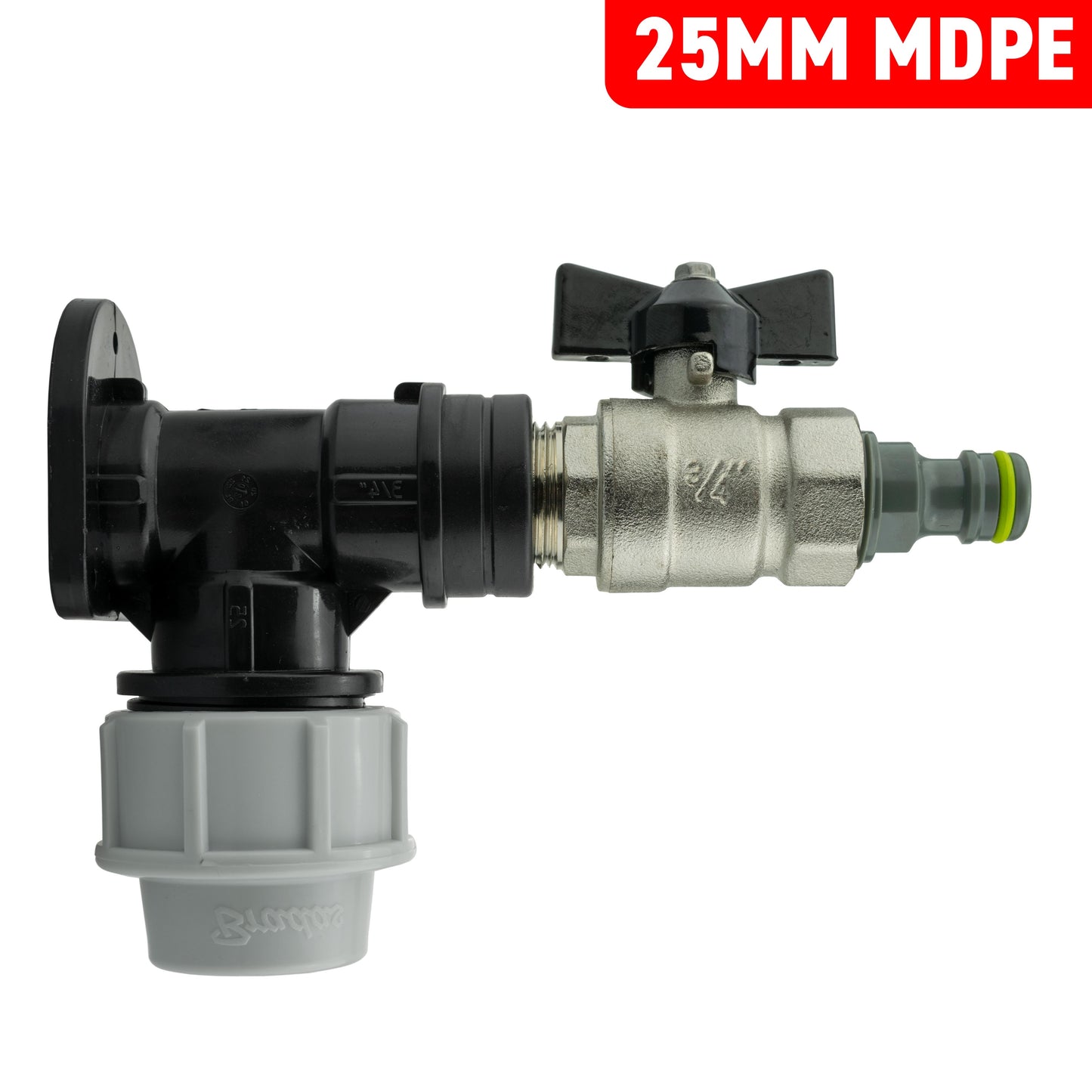 MDPE Wall Backplate + Quick Connector Valve