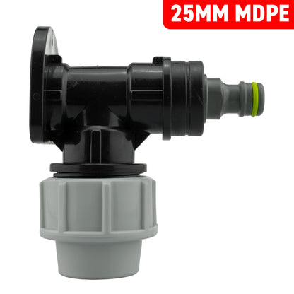 MDPE Wall Backplate + Hosepipe Connectors