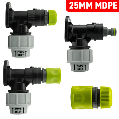 MDPE Wall Backplate + Hosepipe Connectors