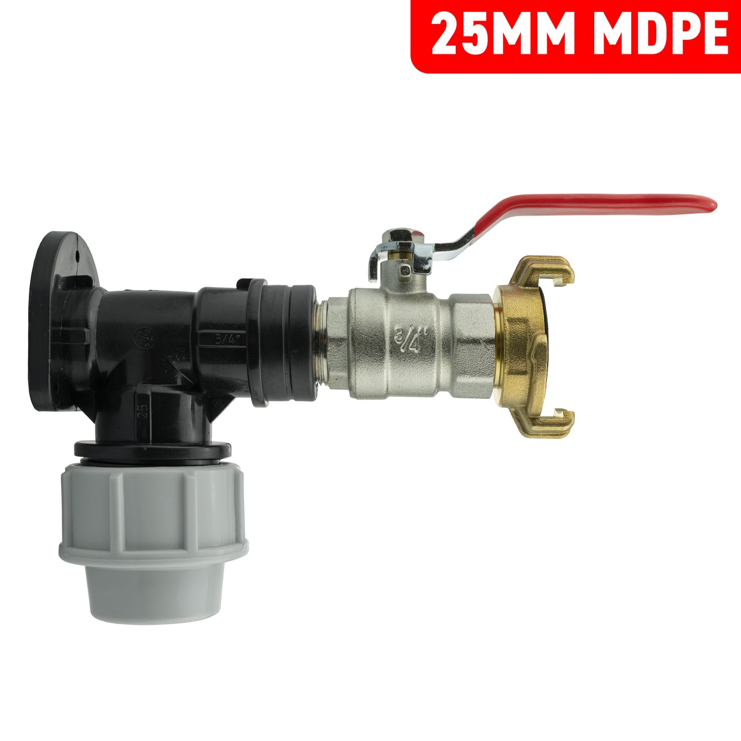 MDPE Wall Backplate + Lever Valve & GEKA