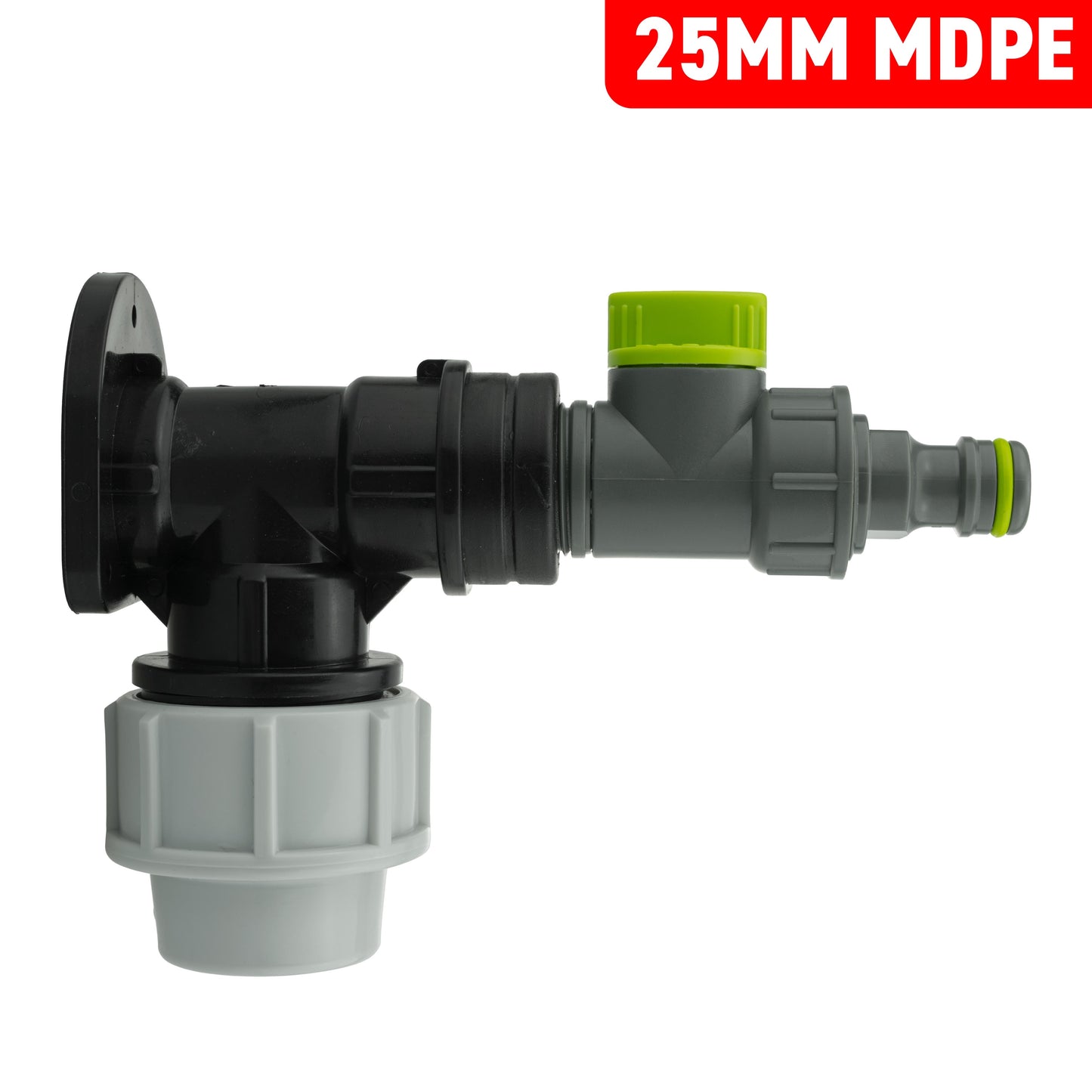 MDPE Wall Backplate + Quick Connector Valve