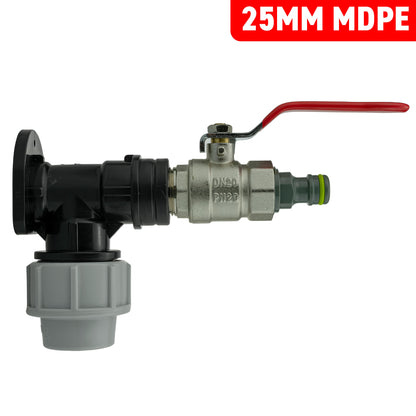 MDPE Wall Backplate + Quick Connector Lever Valve