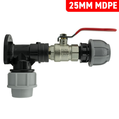 MDPE Wall Backplate + Valve & MDPE Fittings