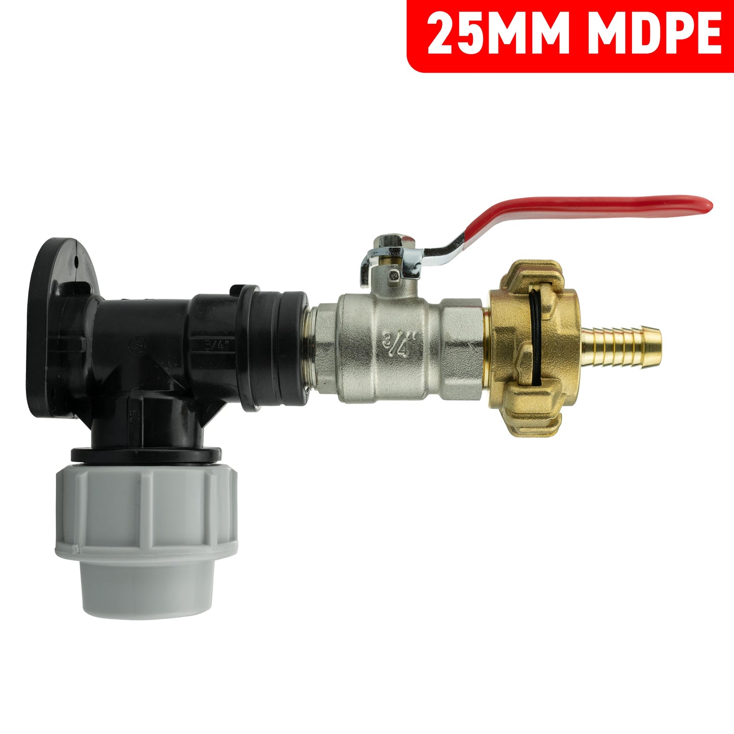 MDPE Wall Backplate + Lever Valve & GEKA