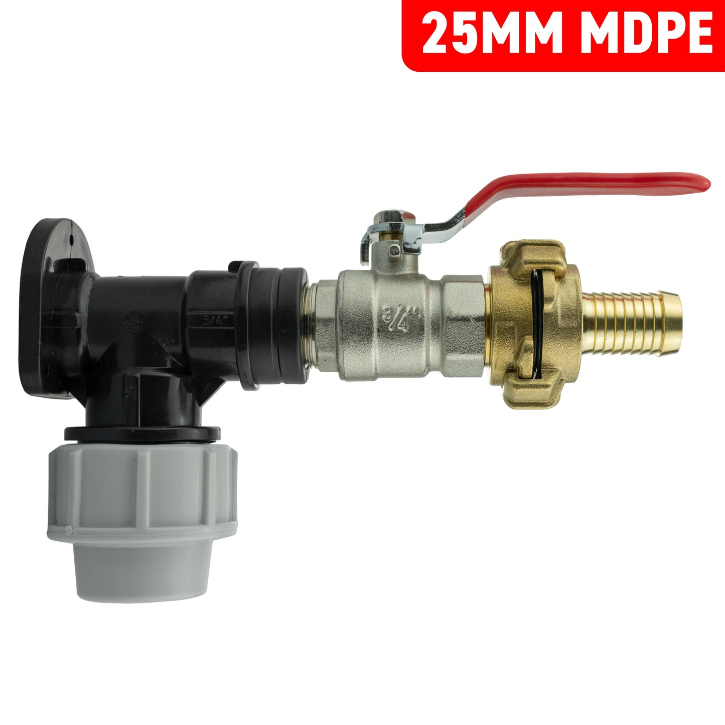 MDPE Wall Backplate + Lever Valve & GEKA