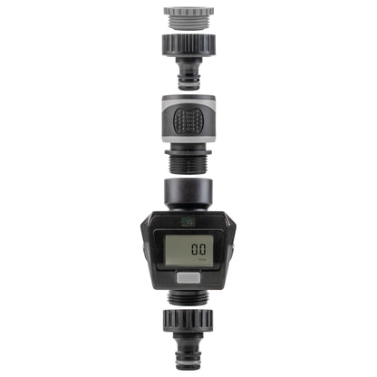 Water Flow Meter, Grey & Black