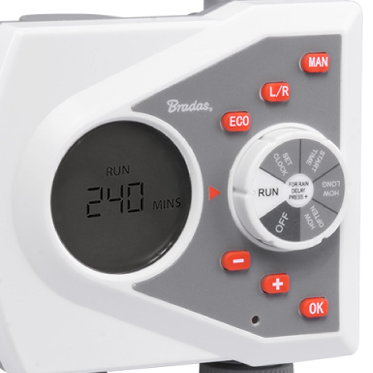 Double Outlet Electronic Control Water Timer, White Line