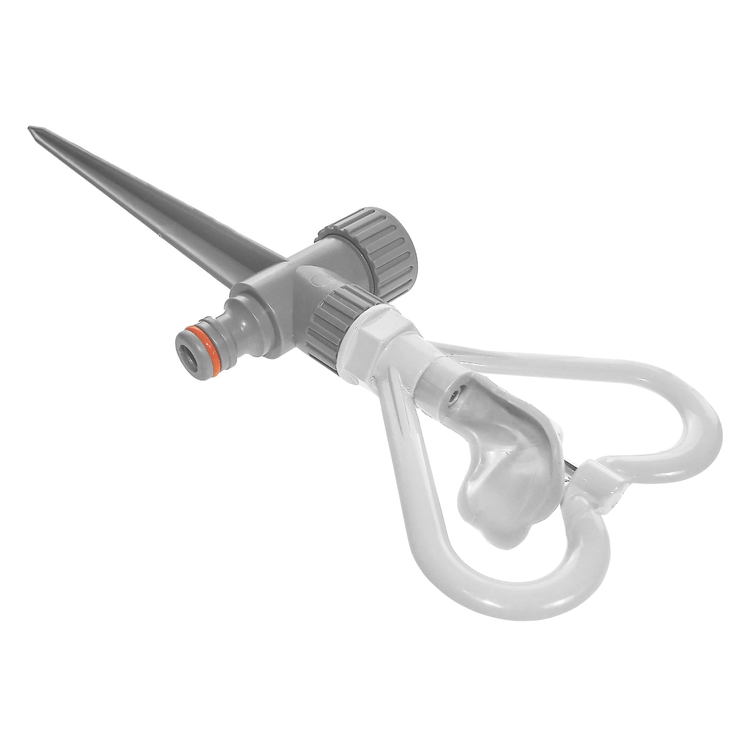 Rotary Butterfly Lawn Sprinkler on Spike, White line
