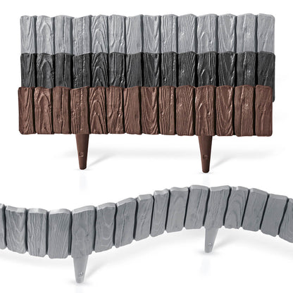 Black Wood Texture Palisade Lawn Edging, 2.32m
