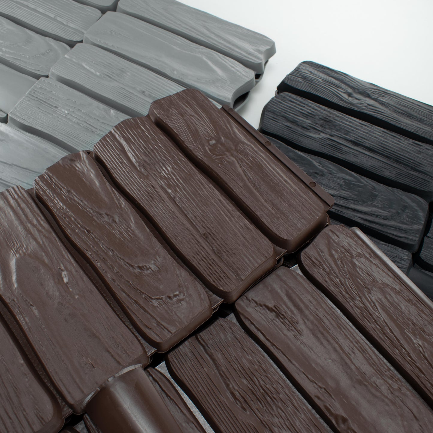 Black Wood Texture Palisade Lawn Edging, 2.32m