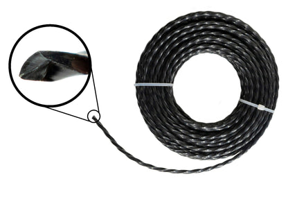 15m Twisted Black Trimmer Line, 3mm