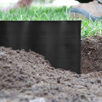 Black Crinkled Flexible Lawn Edging, 10cm Height
