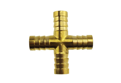 Brass 4-way Cross Splitter, 8mm