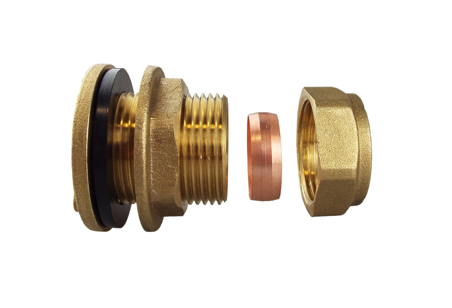 Brass Compression Water Tank Adapter for 22mm Copper Pipe