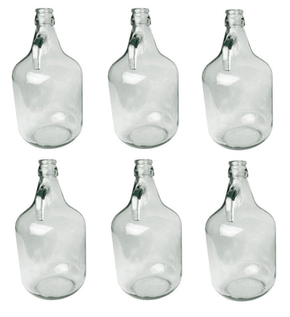 5L Clear Glass Demijohn Bottles, Box of 6