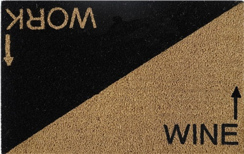 Coir Doormat, 60cm x 40cm - 'Wine Work'