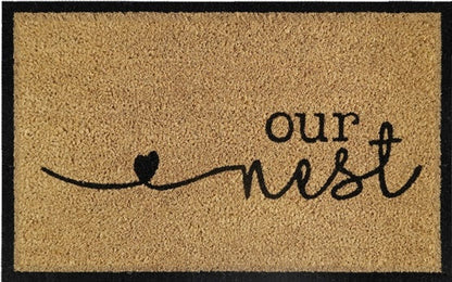 Coir Doormat, 60cm x 40cm - 'Our Nest'