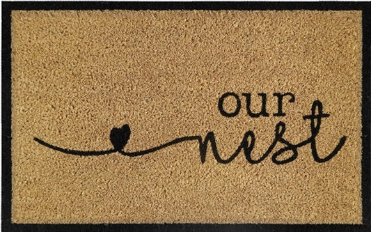 Coir Doormat, 60cm x 40cm - 'Our Nest'