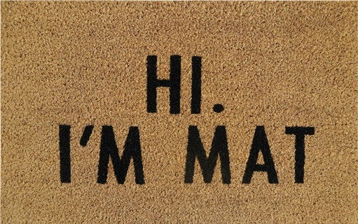 Coir Doormat, 60cm x 40cm - 'Hi. I'm Mat'