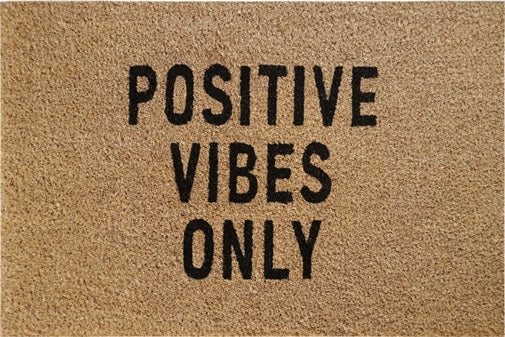 Coir Doormat, 60cm x 40cm - 'Positive Vibes Only'