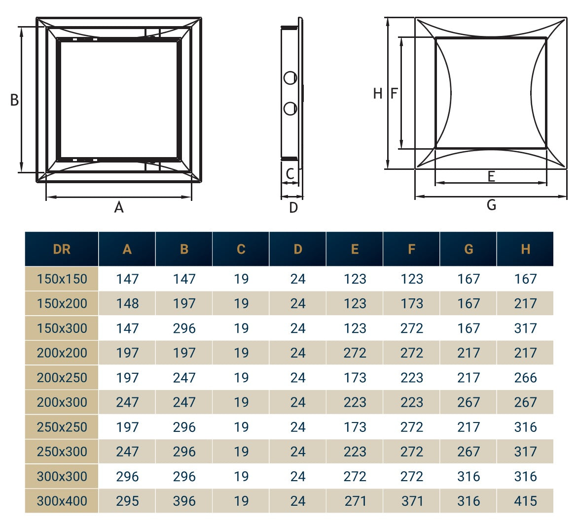 White Access Panel Service Door, 250mm x 300mm