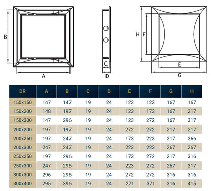 White Access Panel Service Door, 250mm x 300mm