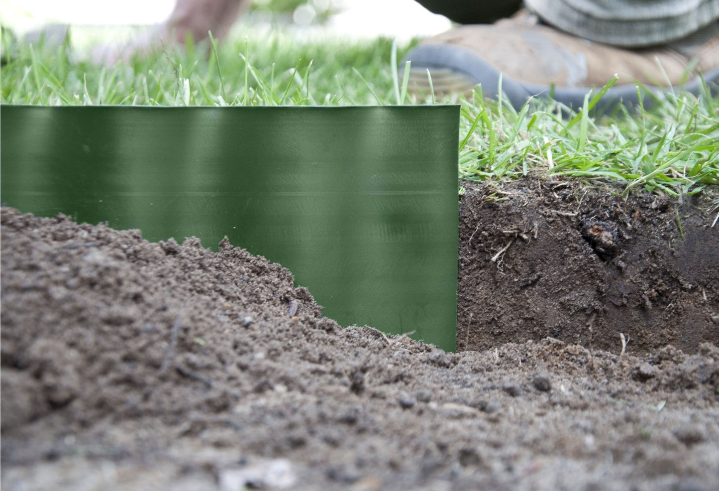 Green Crinkled Flexible Lawn Edging, 10cm Height