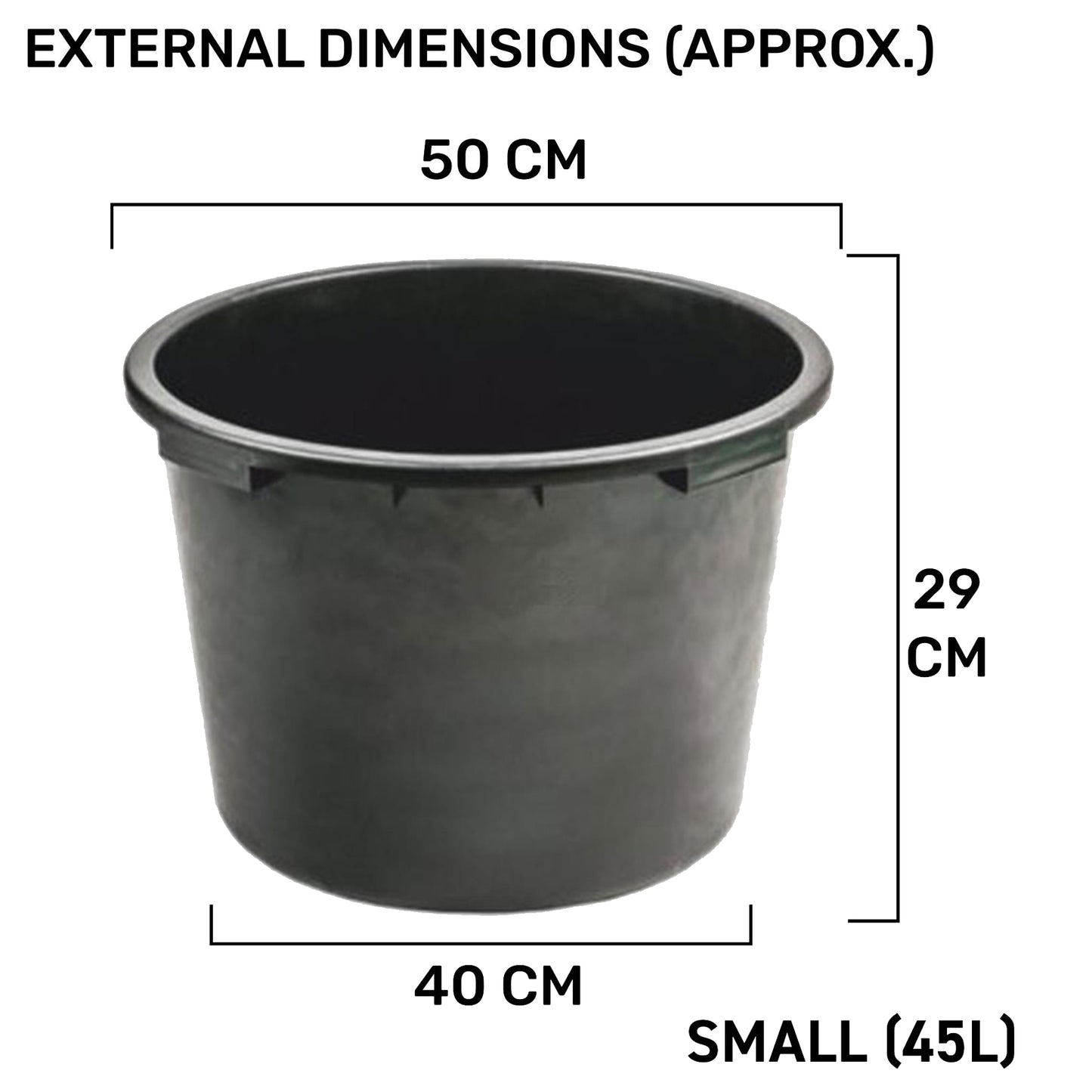 45L Round Garden Bucket Container