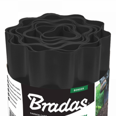 Black Crinkled Flexible Lawn Edging, 25cm Height