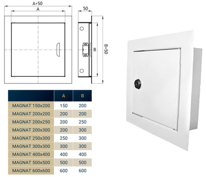 Lockable White Access Panel Service Door, 200mm x 300mm