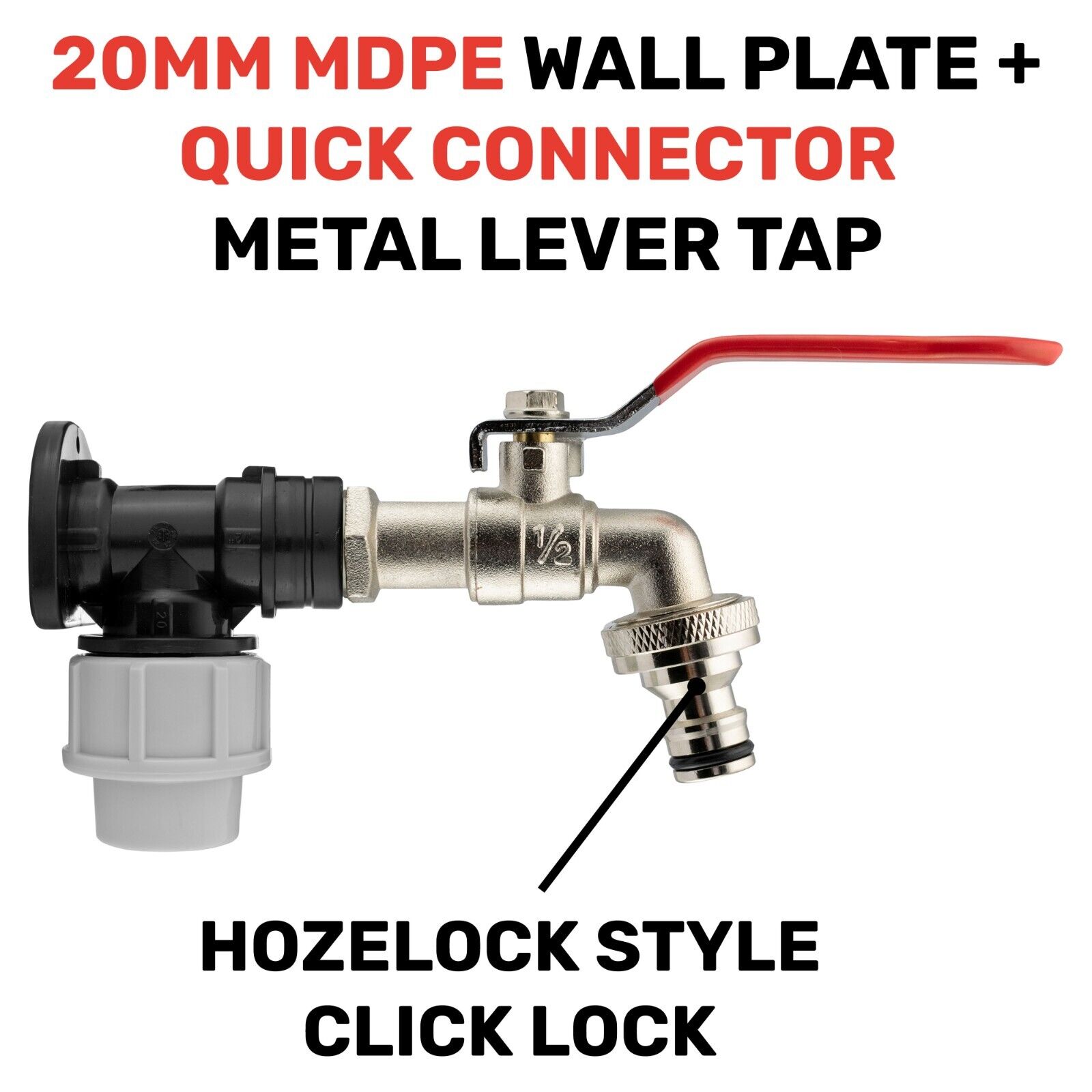 20mm MDPE Compression Wall Flange Fitting with Quick Connection Lever ...
