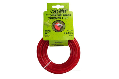 Red STAR Strimmer Line CORD Strong 15M For Petrol Strimmers , up to 3MM THICK!