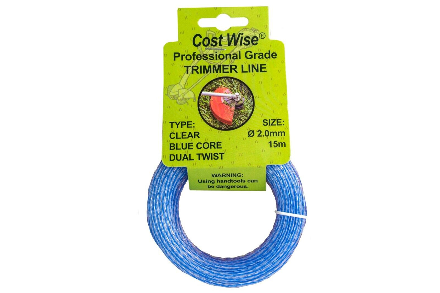 BLUE DUAL CORE TWIST Trimmer Line Strong 15M For Strimmers, up to 3MM THICK!