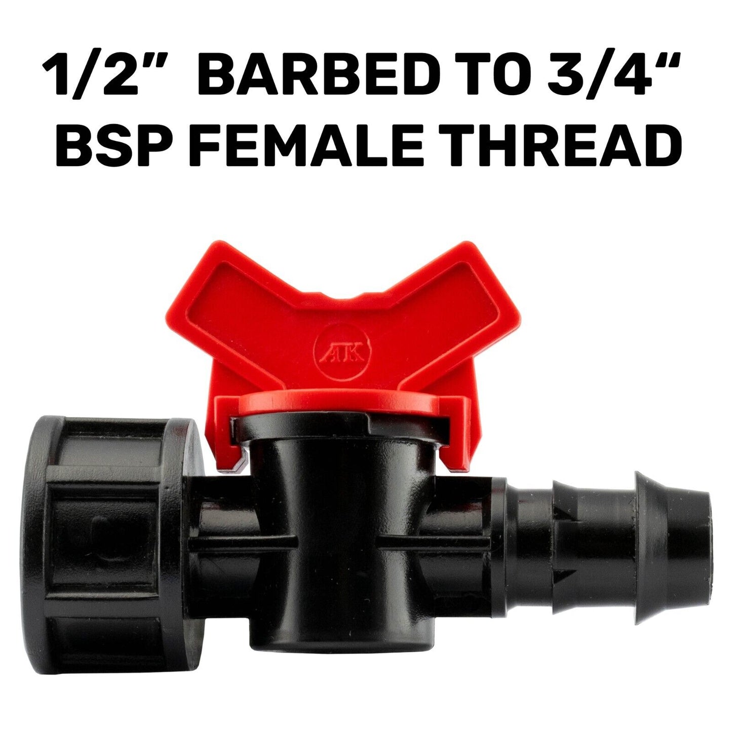 Garden Irrigation 13mm/16mm Barb, 1/2", 3/4" BSP Male & Female Plastic Valves