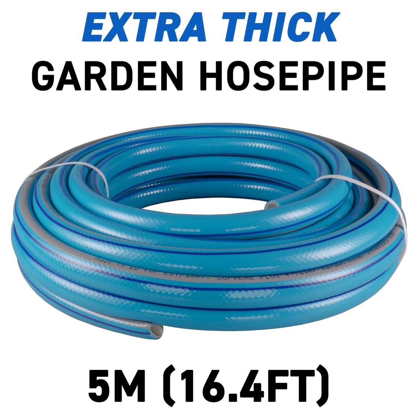 5m Blue Supreme+ 1/2" Reinforced Garden Hose Pipe