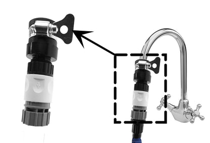 22-24mm Wide Kitchen Tap Connector to Garden hose Adaptor, Hozelock compatible