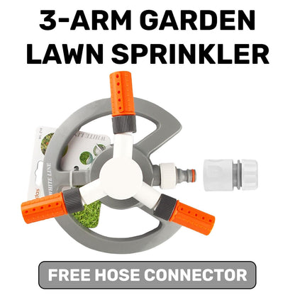 Garden Lawn Plants Water Automatic Sprinkler Spray Rotating 360 + FREE CONNECTOR