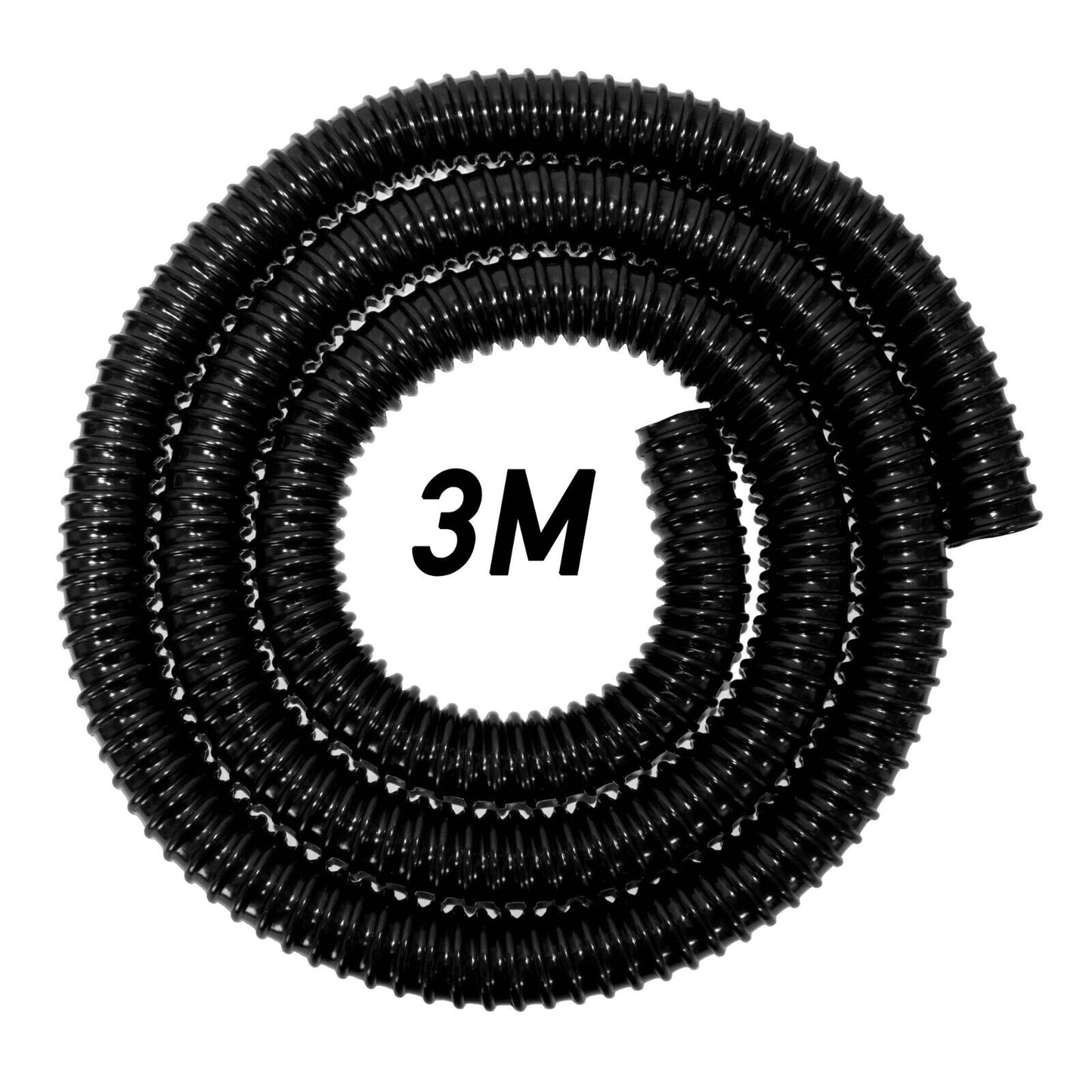 50MM (2") BLACK CORRUGATED FLEXIBLE POND HOSE PUMP GARDEN PIPE TUBE FISH MARINE