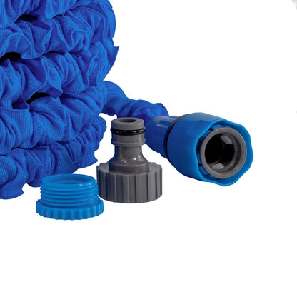 Blue Heavy Duty Expandable Flexible Garden Magic Water Hose Pipe With Spray Gun