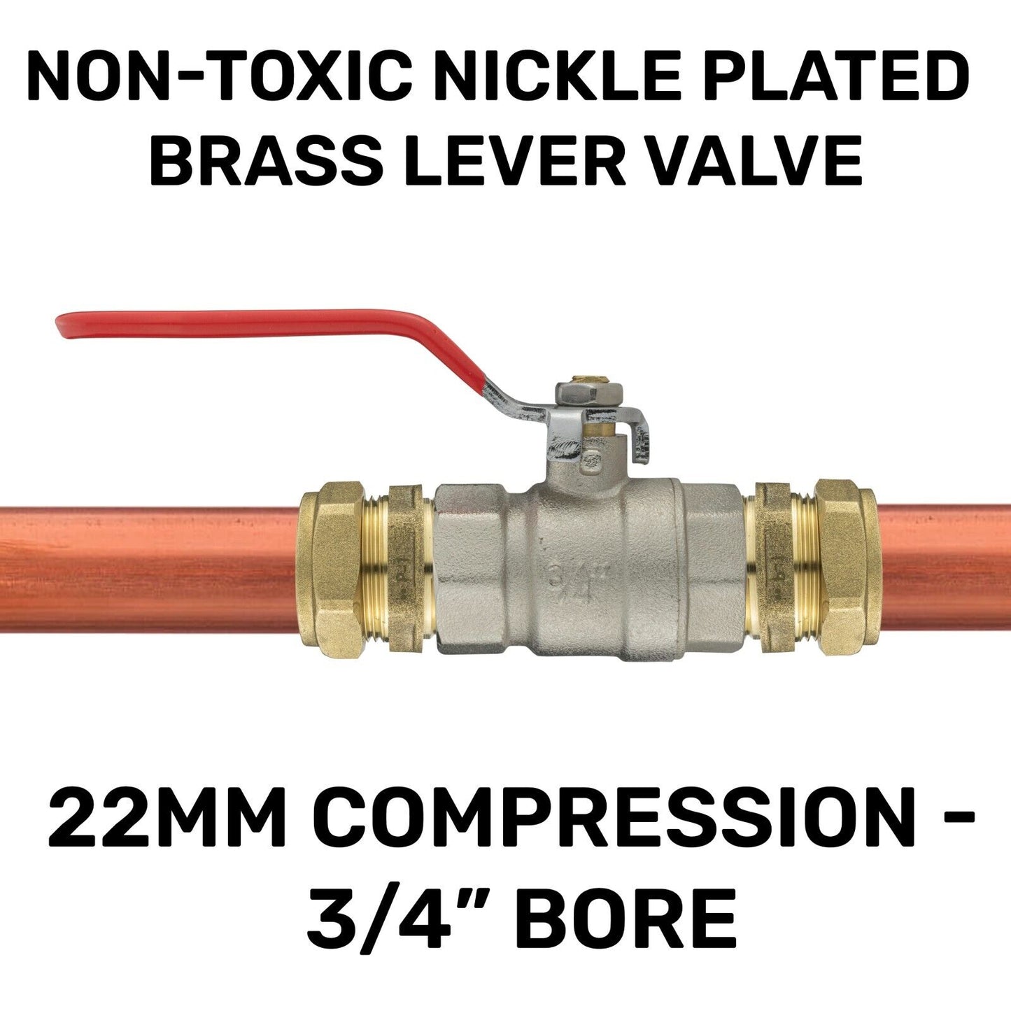 Brass Compression Ball Valve 15mm - 25mm Copper Pipe Plumber Fittings 1" - 1/2"