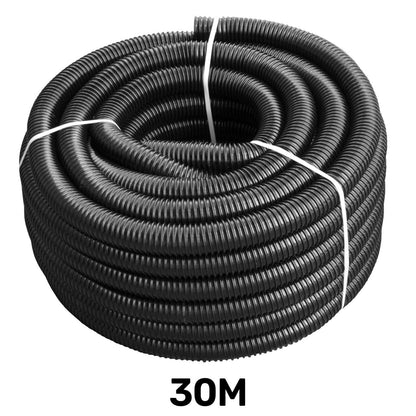 38MM (1.5") BLACK CORRUGATED FLEXIBLE POND HOSE PUMP GARDEN PIPE FISH MARINE